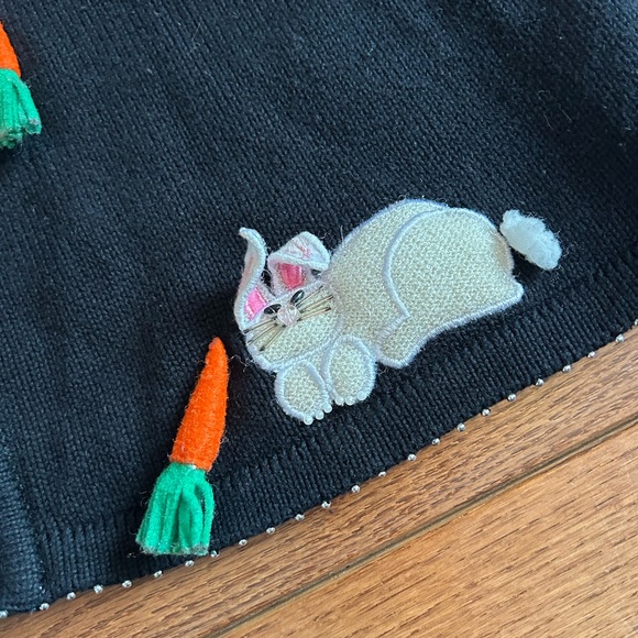 Easter bunny carrot whimsical cardigan - Picture 3 of 6